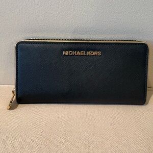 Michael Kors Black Wallet with Gold Logo